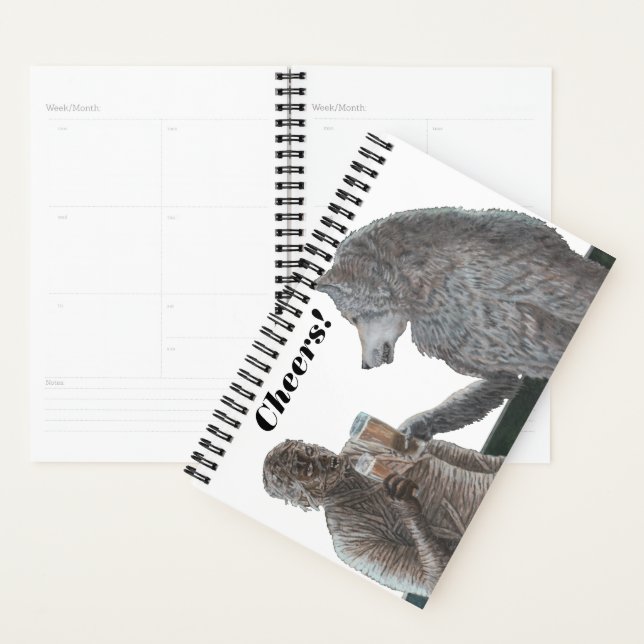 Mummy and Werewolf Drinking Fantasy Art Planner (Display)