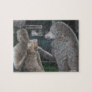Mummy and Werewolf Drinking Small Fantasy Puzzle