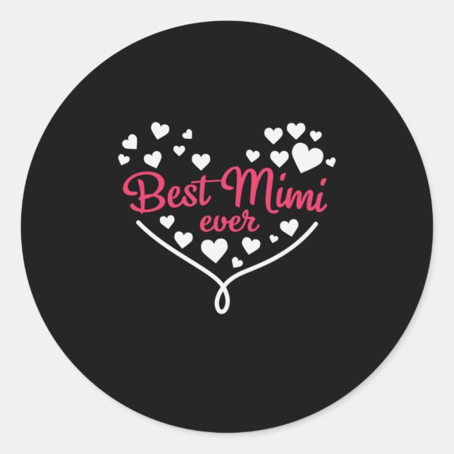 Mummy Art Best Mimi Ever Classic Round Sticker (Front)