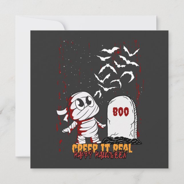 Mummy at Grave Boo Halloween (Front)