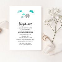 Mummy Baby Elephant with Clouds Baptism