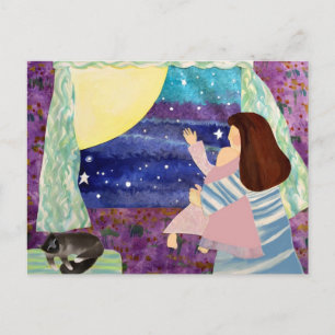 Mummy Baby Moon Night SOngs Postcard