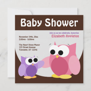 Mummy & Baby Owls - Baby Shower Invitations