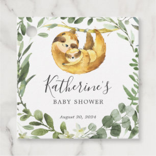 Mummy Baby Sloth Baby Shower Favour Tag