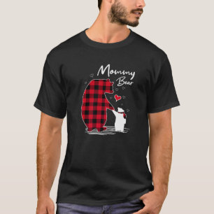 Mummy Bear Christmas Mama Mum Pajama Red Buffalo P T-Shirt