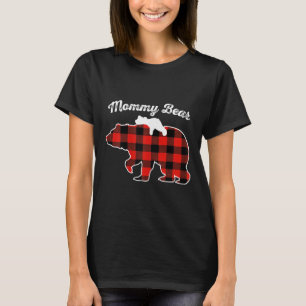 Mummy Bear Flannel Red Plaid Pajama Family Matchin T-Shirt
