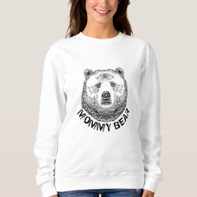 Mummy Bear, Hand Drawn Illustration Sweatshirt (Front)