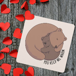Mummy Bear Hugging Baby Bear Cub Mother's Day Card