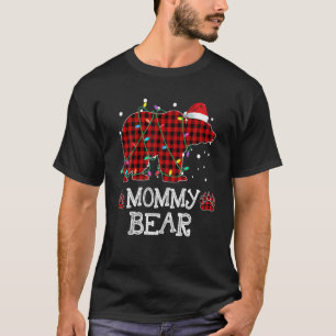Mummy Bear Red Buffalo Plaid Mummy Bear Pajama T-Shirt