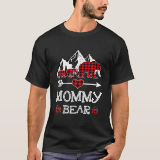 Mummy Bear , Red Buffalo Plaid Mummy Bear Pajama T-Shirt