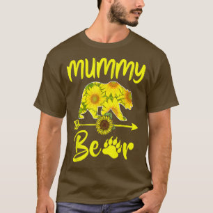 Mummy Bear Sunflower Gifts Funny Mothers Day Mum, T-Shirt