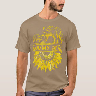 Mummy Bear Sunflower Hippie Mothers Day 1436  T-Shirt