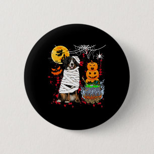 Mummy Bernese Mountain Dog Halloween Dog Scary Pum 6 Cm Round Badge