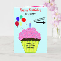 Mummy Birthday Pink Cupcake Write Draw Message