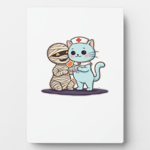 Mummy Boo-Boo Nurse Cat to the Rescue! Classic T-S Plaque