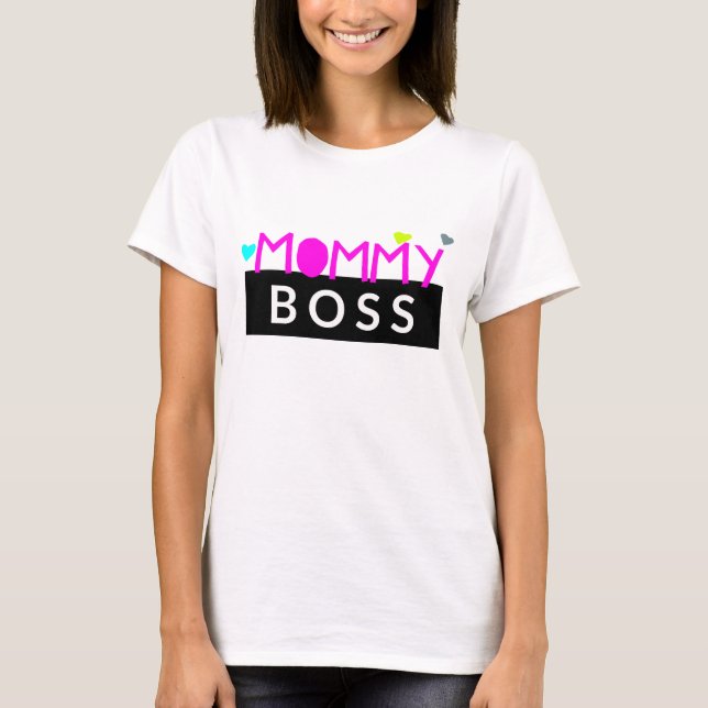 Mummy Boss Purple Typography T-Shirt (Front)
