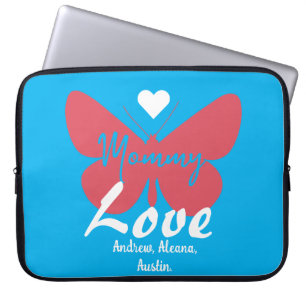 Mummy Butterfly Mum Names Personalised Customise Laptop Sleeve