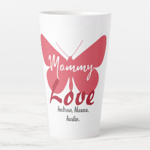 Mummy Butterfly Mum Names Personalised Customise Latte Mug