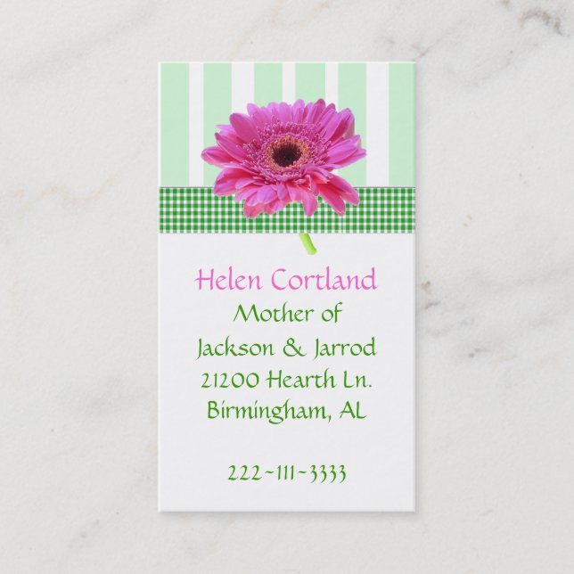 Mummy Calling Card (Front)