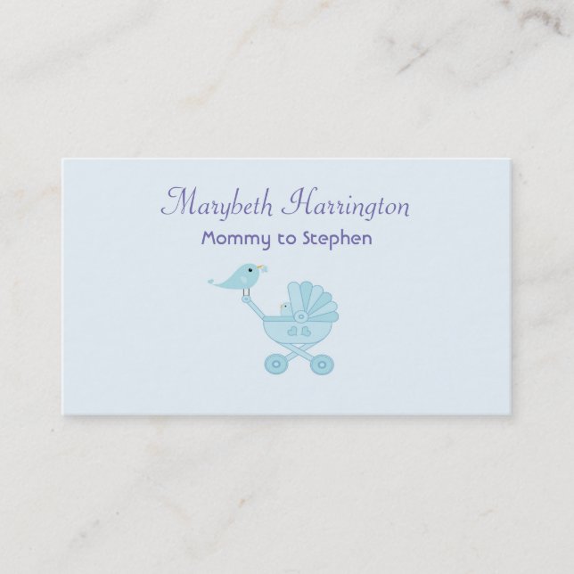 Mummy Calling Card Baby Blue Birds (Front)