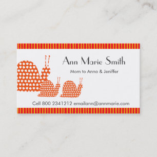 Mummy Calling Card Cute Snails