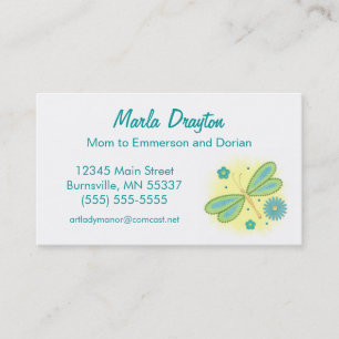 Mummy Calling Card - spring butterfly and flowers