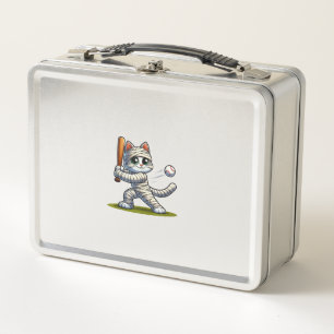 Mummy Cat Baseball Pumpkin Halloween. Tank Top Metal Lunch Box