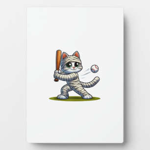 Mummy Cat Baseball Pumpkin Halloween. Tank Top Plaque