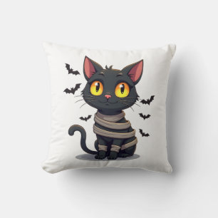 Mummy Cat Kitten Halloween Cushion