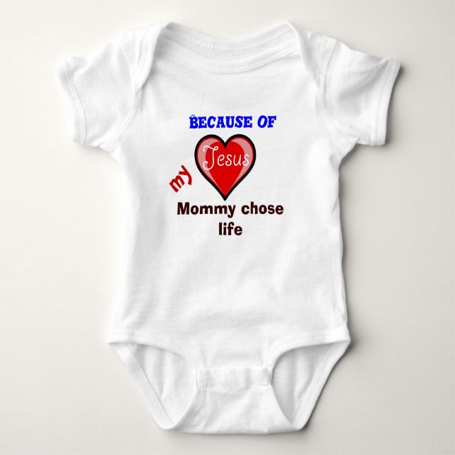 mummy chose life Customise it Baby Bodysuit (Front)