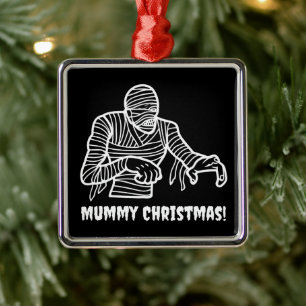 Mummy Christmas Spooky Horror Metal Tree Decoration