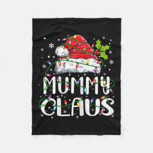 Mummy Claus Christmas Santa Hat Matching Family Xm Fleece Blanket