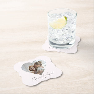 Mummy Custom Name & Photo Paper Coaster