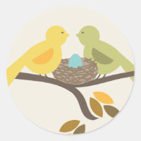 Mummy & Daddy Birds & Blue Egg Fall Baby Shower