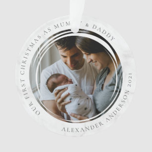 Mummy & Daddy First Christmas Photo Keepsake Ornament