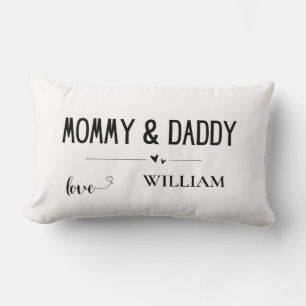 Mummy & Daddy Love - Custom Name Family Keepsake Lumbar Cushion