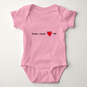 Mummy + Daddy + Love = Equals Me Baby Bodysuit