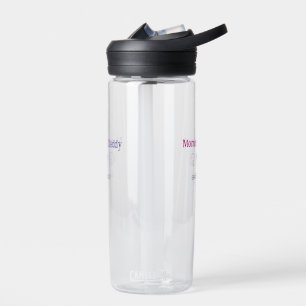 Mummy & Daddy new parents add name date heart blue Water Bottle