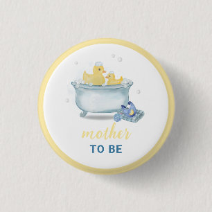 Mummy Duck Bathtub Mother To Be Baby Shower 3 Cm Round Badge