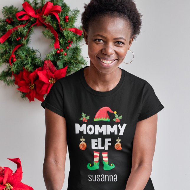 Mummy elf family matching christmas outfit name T-Shirt (Creator Uploaded)