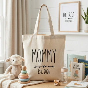 Mummy Est 2026 Pregnancy Minimalist Personalised  Tote Bag