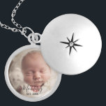 Mummy Est Date First Mother's Day Baby Photo Locket Necklace<br><div class="desc">This Mummy Est. Date First Mother's Day Custom Baby Photo Locket will make a beautiful sentimental gift for the first time mother. In Sterling Silver plating, the locket is easily personalised with baby's photo, and the year edited by you. Personalised with 'Mummy' in a popular hand lettered script typography, and...</div>