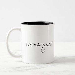 Mummy Established Mum Gift Mother's Day Two-Tone Coffee Mug