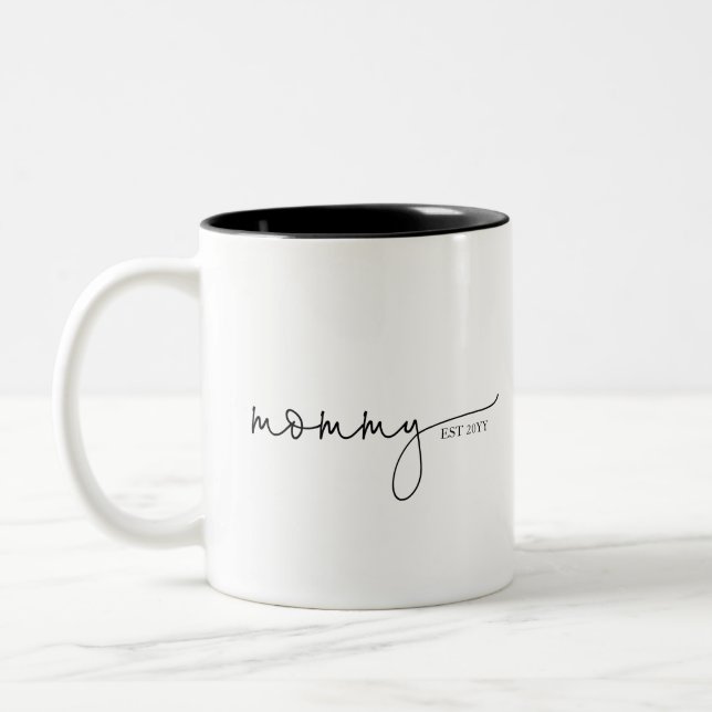 Mummy Established | Mum Gift Mother's Day Two-Tone Coffee Mug (Left)