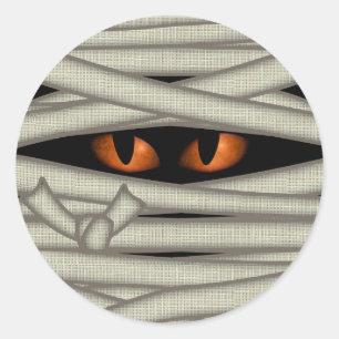 Mummy Eyes Halloween Orange ID685 Classic Round Sticker