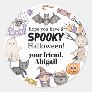 Mummy Ghost Witch Halloween Classic Round Sticker