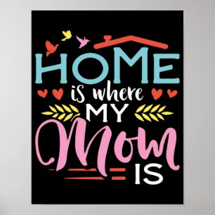 Mummy gift Home is where my mum is Poster