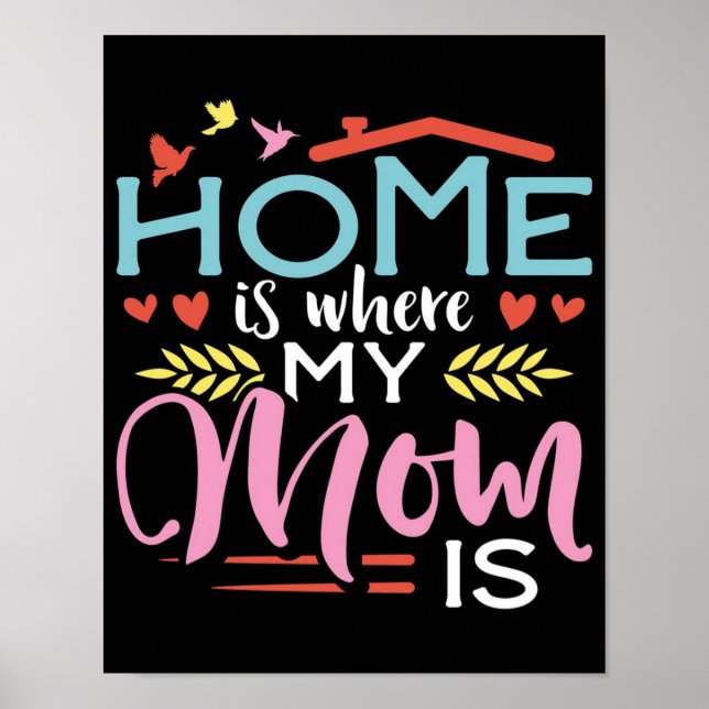 Mummy gift| Home is where my mum is Poster (Front)