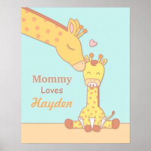 Mummy Giraffe and Baby Calf Nursery Room Decor