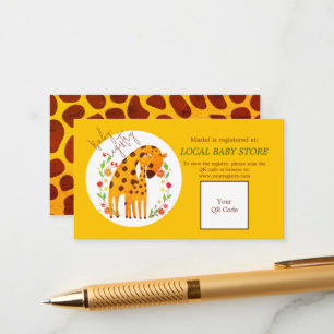 Mummy Giraffe and Calf Baby Shower  Enclosure Card